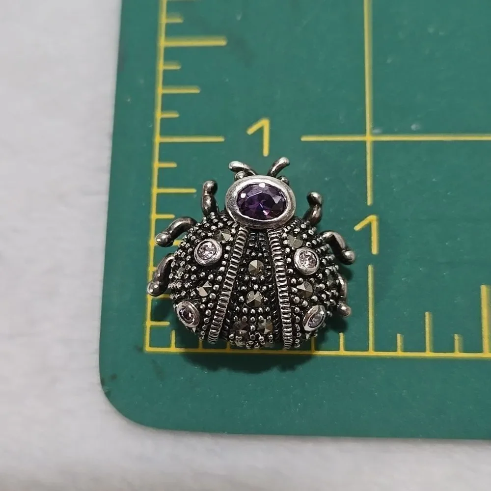 Vintage Sterling Silver Ladybug Brooch